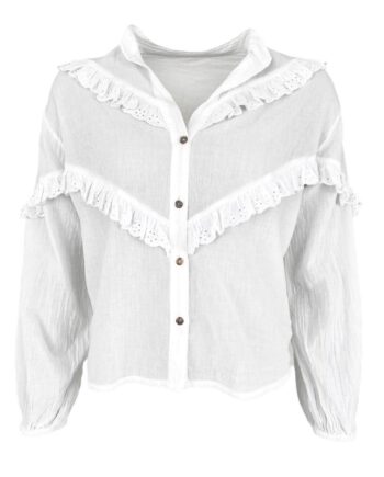 Black Colour Skjorte Berta Lace White