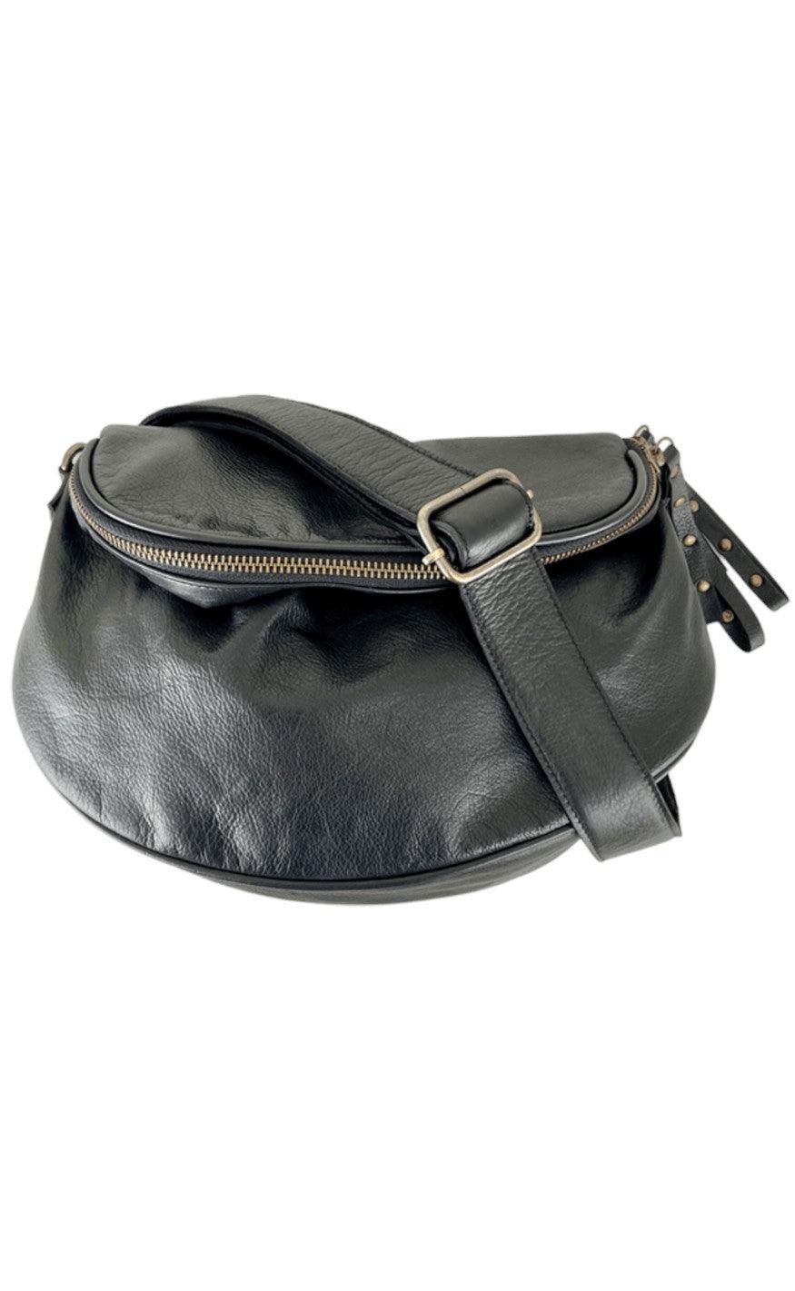 Black Colour Taske Della Baggy Leather Black