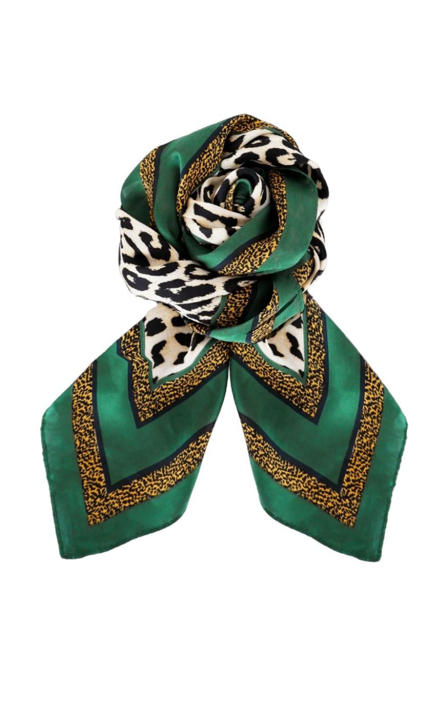 Black Colour Tørklæde Leo Mini Green