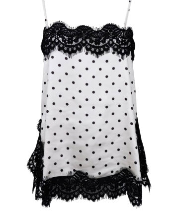 Black Colour Top Evie Lace White Dot