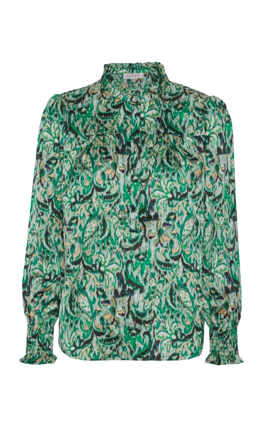 Continue Bluse Asta Green Paisly