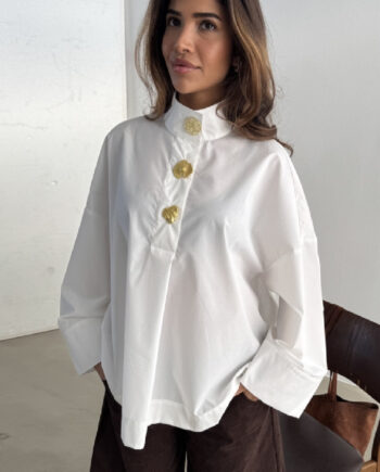 Continue Bluse Klara High Neck White