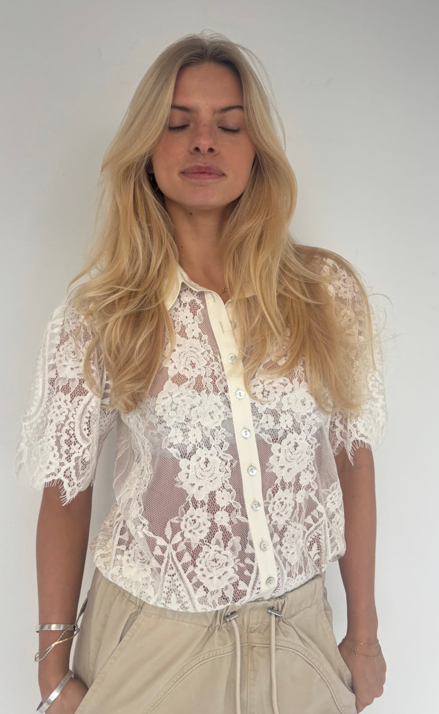 Continue Bluse Paloma Lace Off White