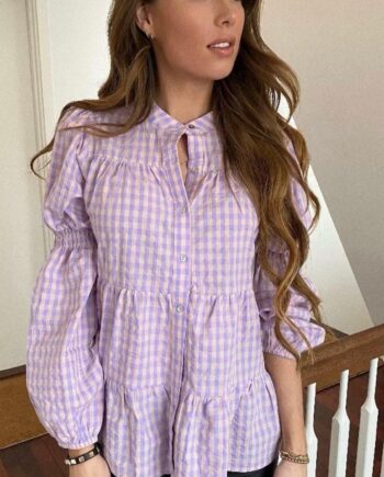 Continue Bluse Sanna Purple Check