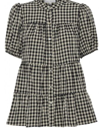 Continue Bluse Sanna Short Small Check Black