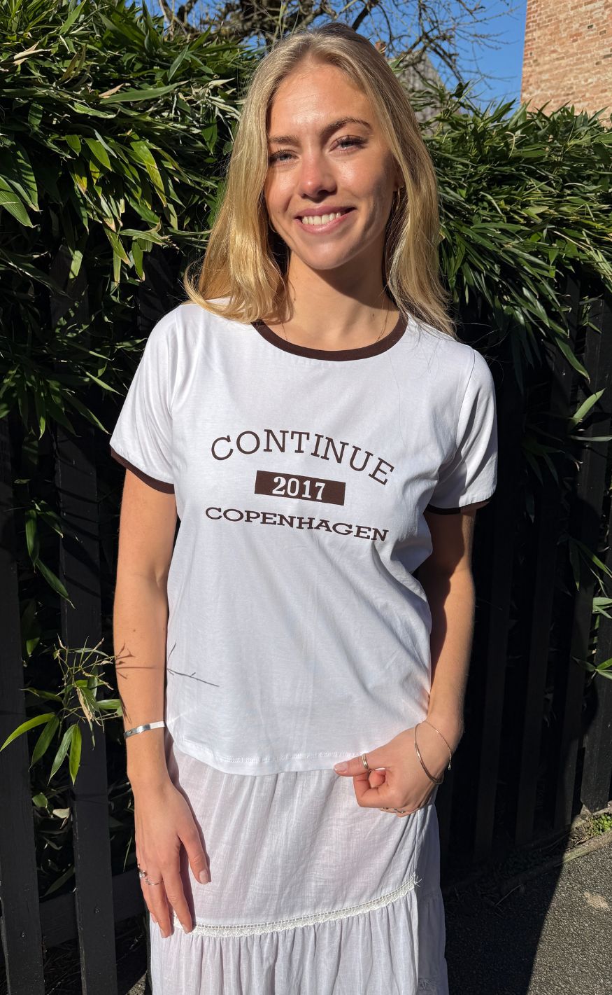 Continue -shirt Dea White Brown