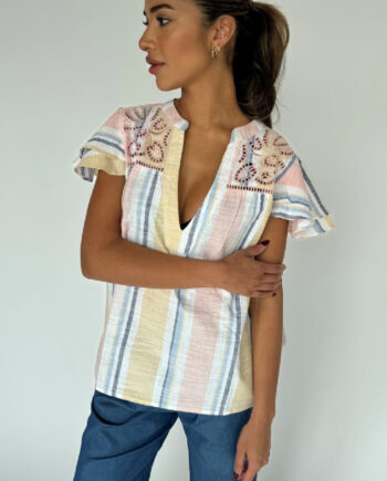 Continue Top Christel Yellow Stripe