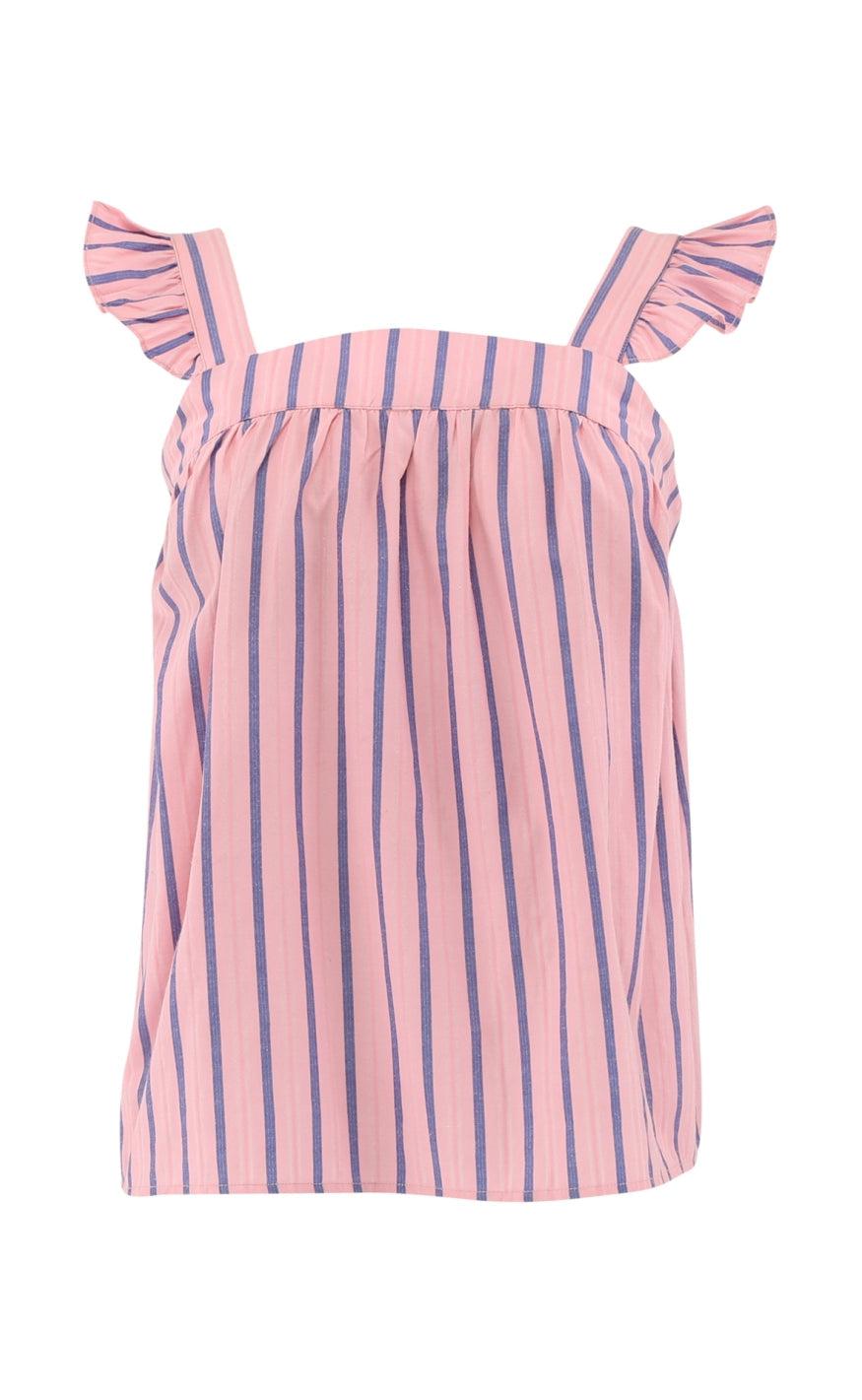 Continue Top Lulu Bow Stripe Pink