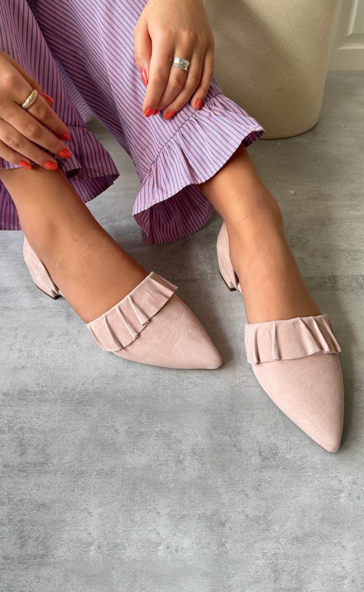 Copenhagen Shoes Loafers Ballerina New Romance Suede Rosa