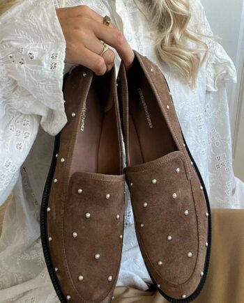 Copenhagen Shoes Loafers Pearl Lovers Suede Cappuccino