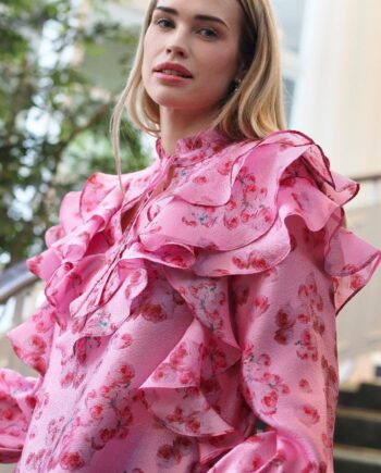 Cras Bluse Sylvia Pink Roses