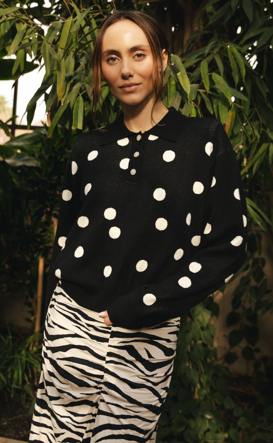 Cras Pullover Love Black White Dot