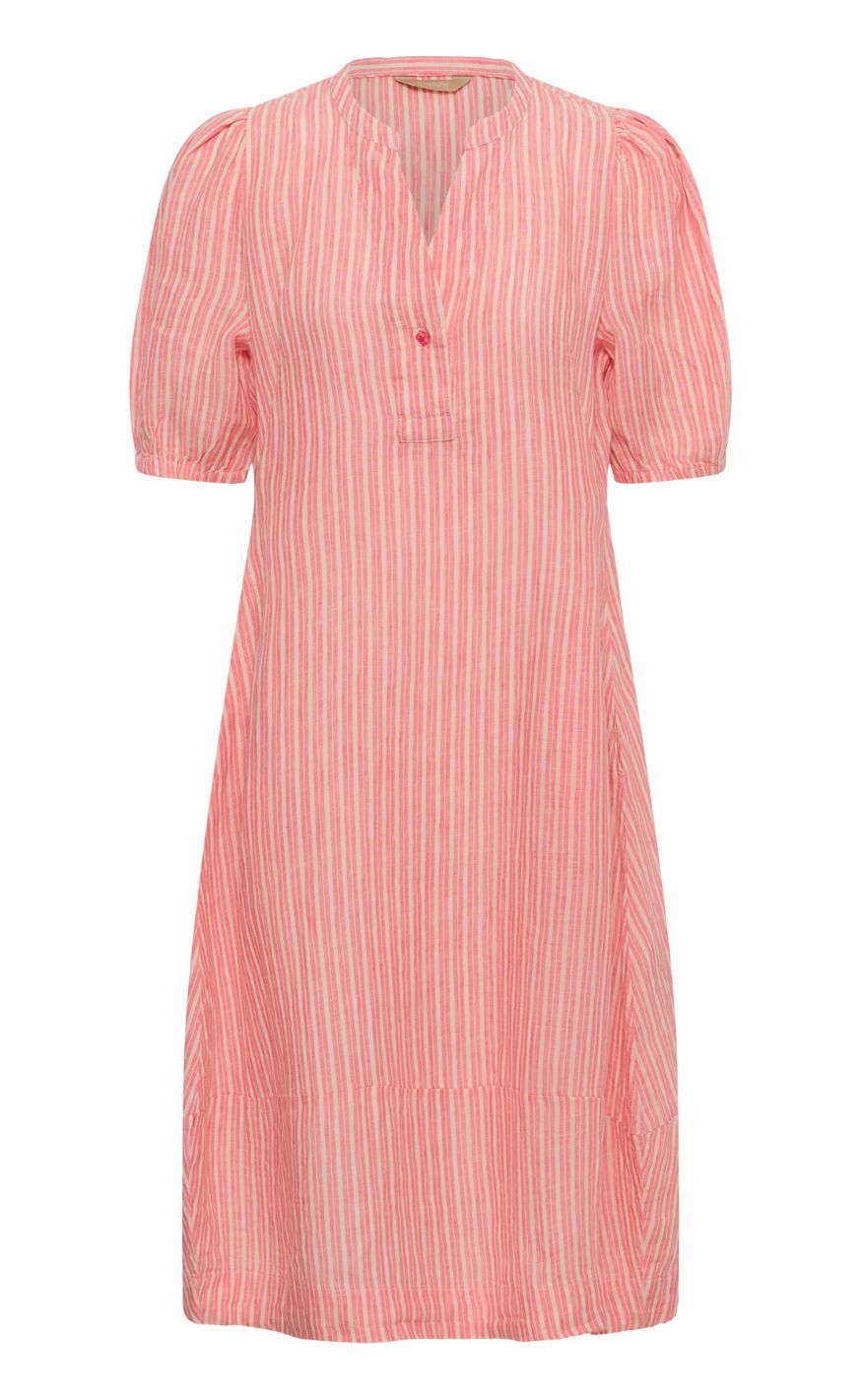 Culture Kjole Aniela Molly Ss Sugar Coral Whitecap Stripe