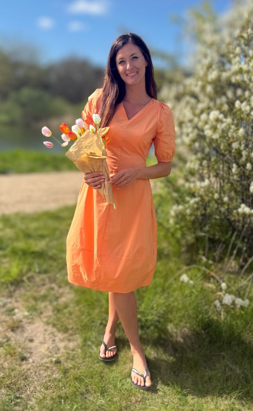 Culture Kjole Antoinett Ss Tangerine