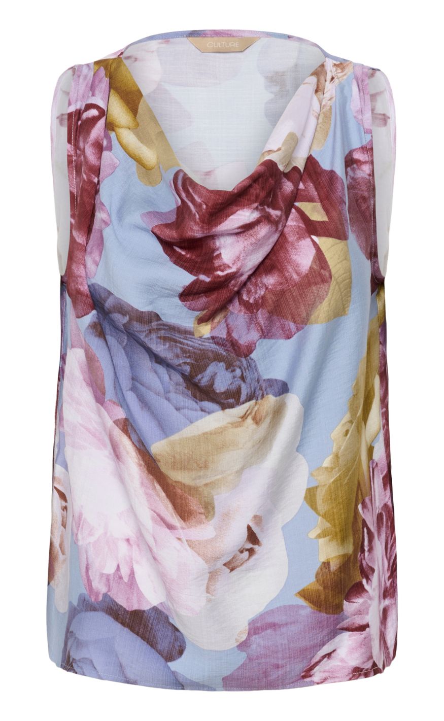 Culture Top Magna Greece Blue Pink Yellow Flower