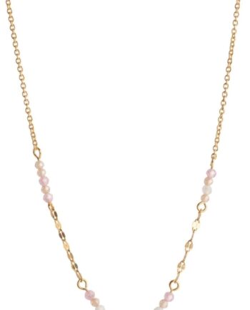 Enamel Copenhagen Halskæde Claire Moonstone Rose Pink Light Champagne