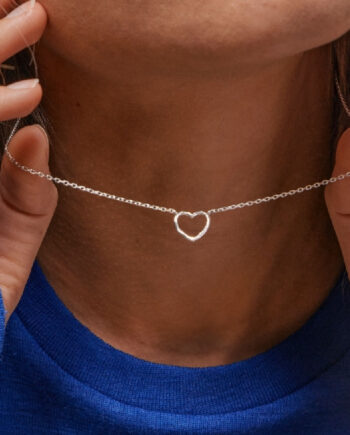 Enamel Copenhagen Halskæde Organic Heart Silver Colour