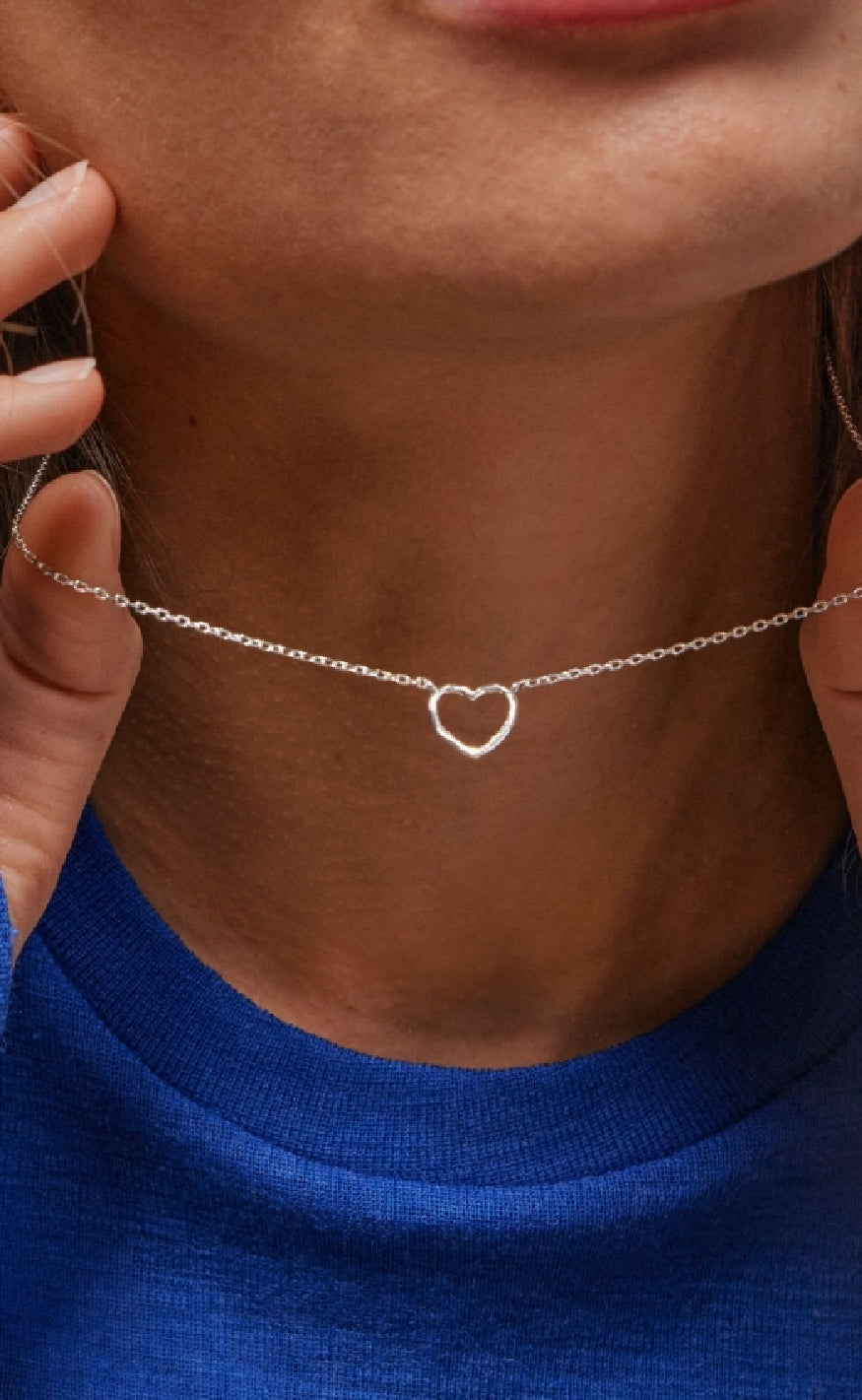 Enamel Copenhagen Halskæde Organic Heart Silver Colour