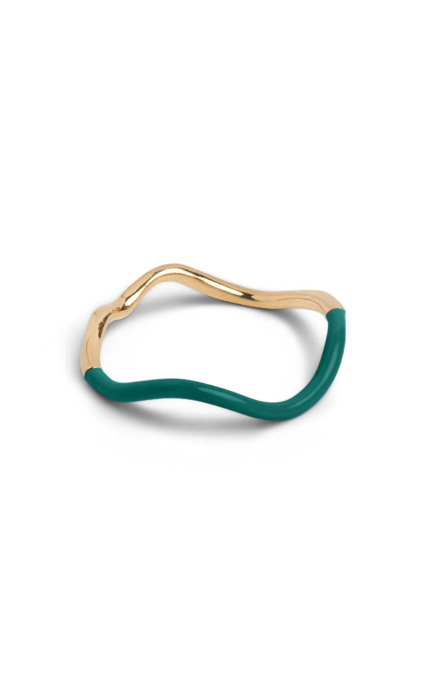 Enamel Copenhagen Ring Sway Petrol Green