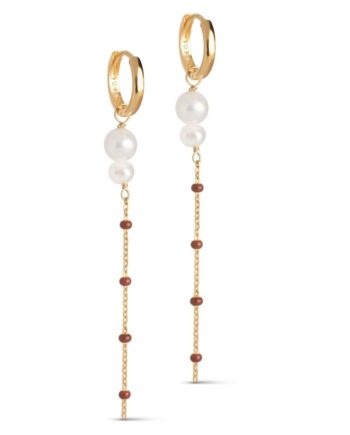 Enamel Copenhagen øreringe Lola Double Pearl Hoops  Copper