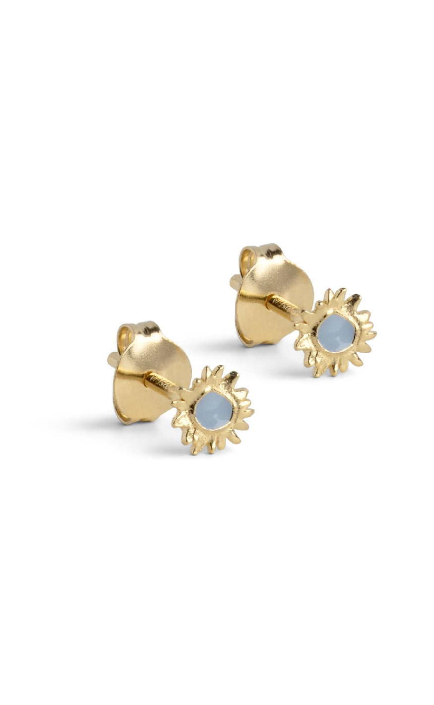 Enamel Copenhagen øreringe Studs Mini Sunshine Steel Blue