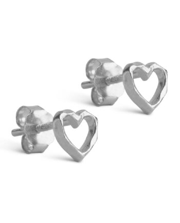 Enamel Copenhagen øreringe Studs Organic Heart Silver Colour