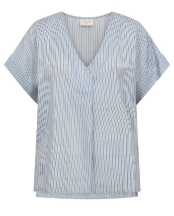 Freequent Bluse Esolvia Chambray Blue   Star Off-white