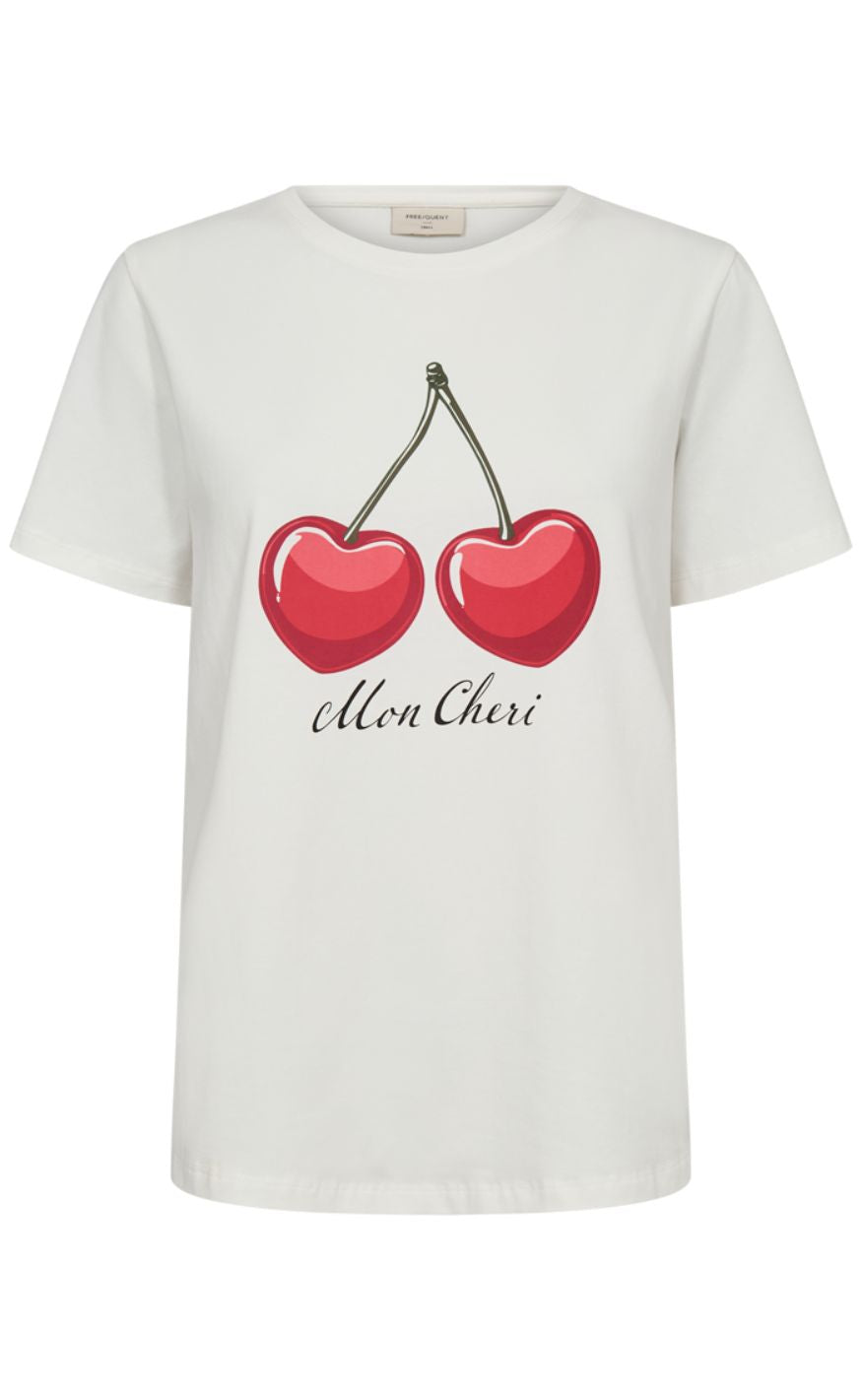 Freequent Bluse Fenjal Star Off-white True Red