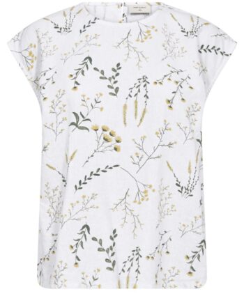 Freequent Bluse Laluna Brilliant White    Golden Haze
