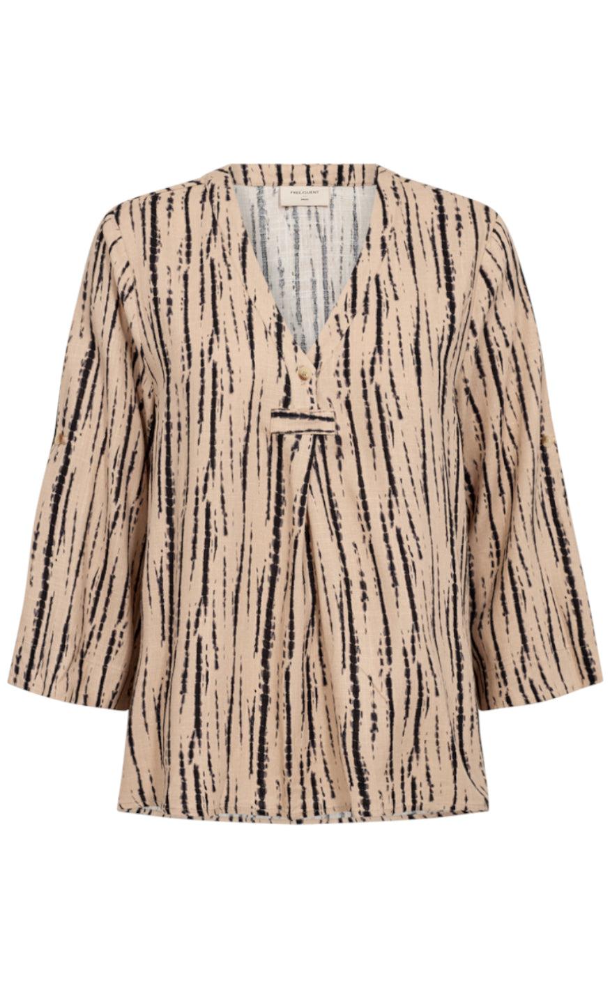 Freequent Bluse Larin Sand Melange Black
