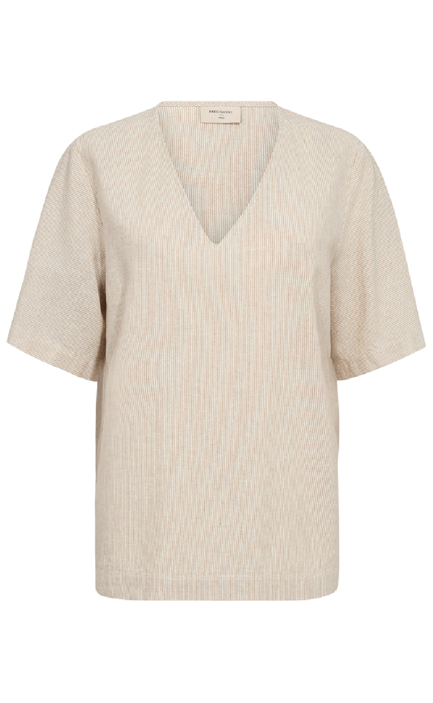 Freequent Bluse Lava Simply Taupe Off-white