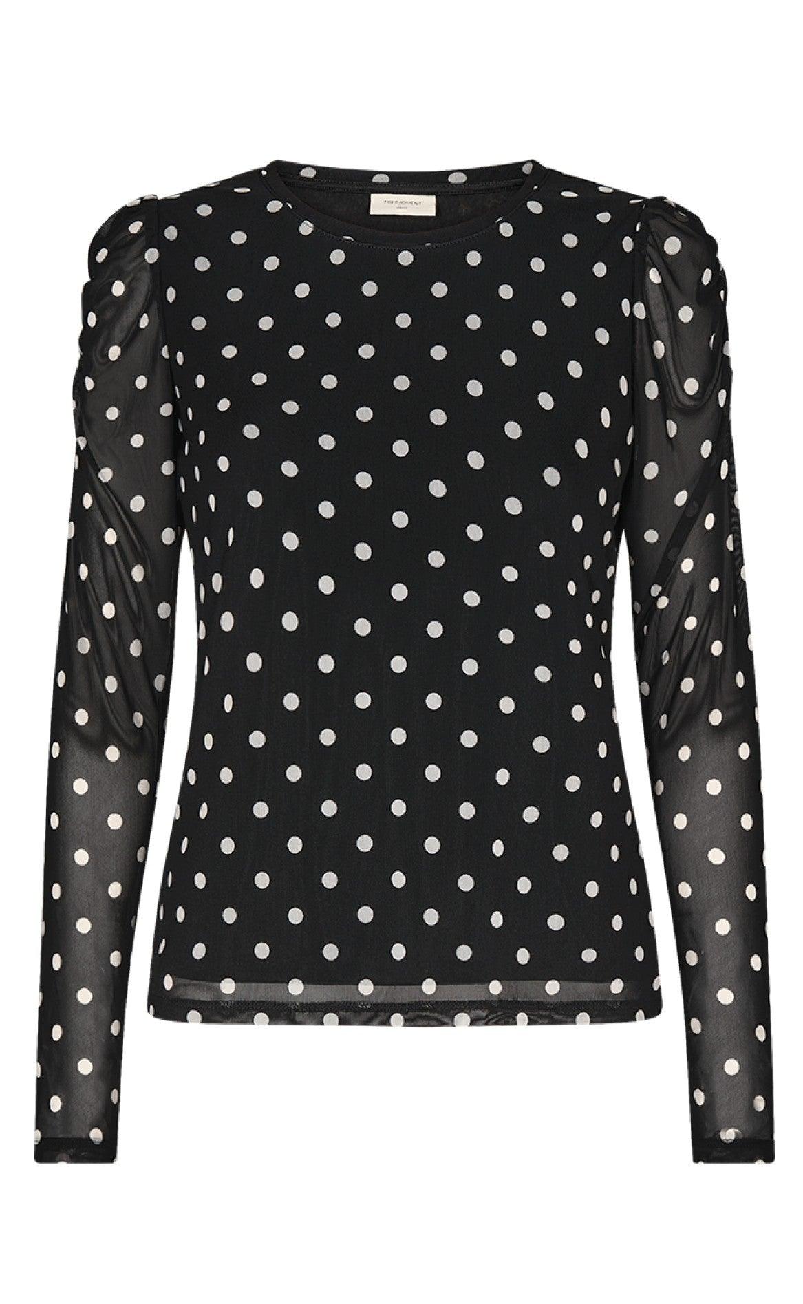Freequent Bluse Manta Black Offwhite