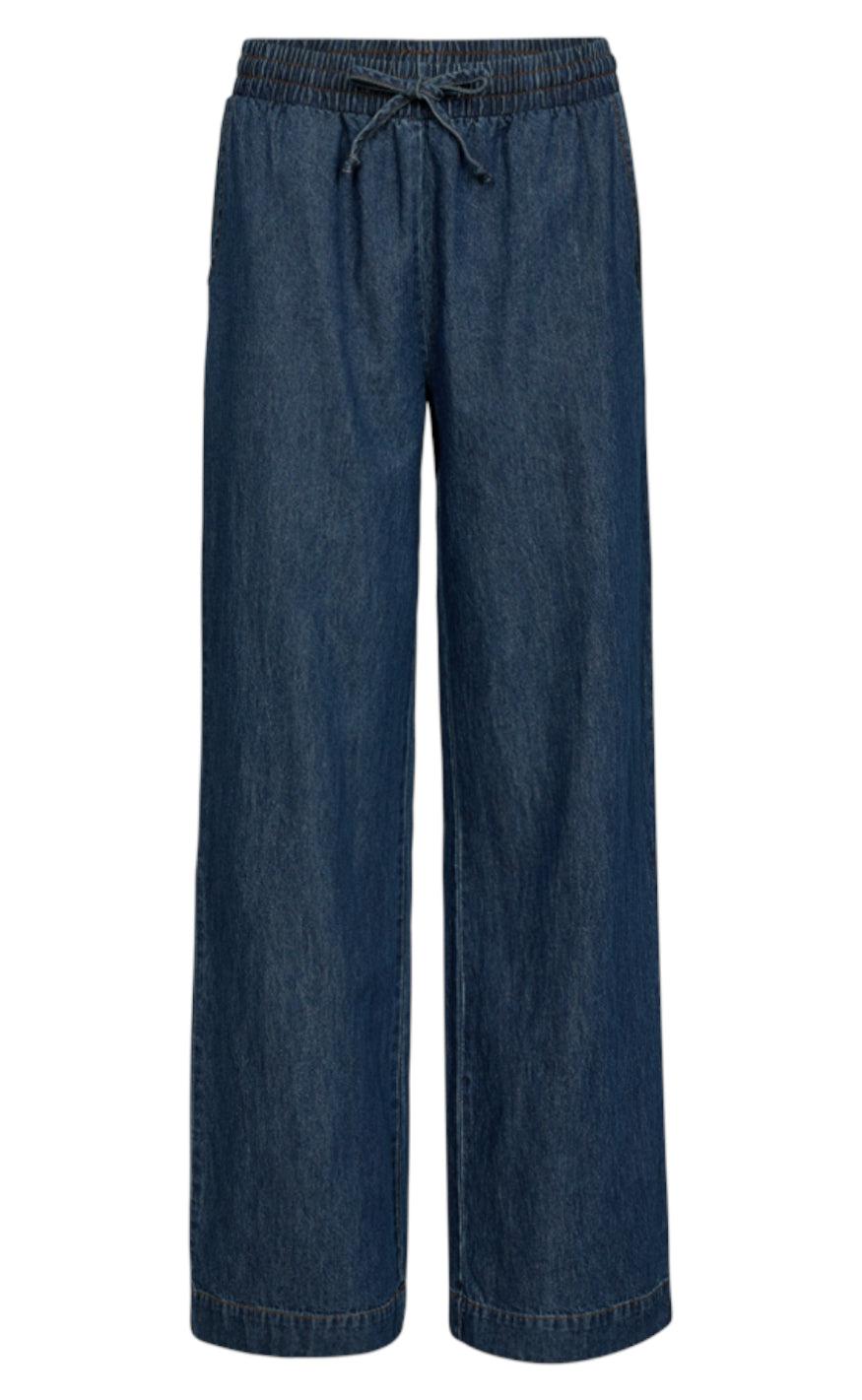 Freequent Bukser Lisea Dark Blue Denim