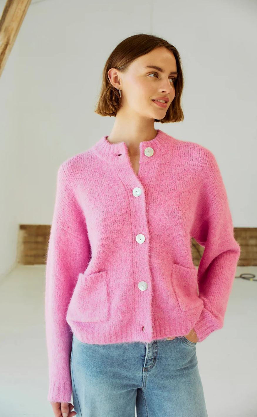 Freequent Cardigan Louisa Fuchsia Pink