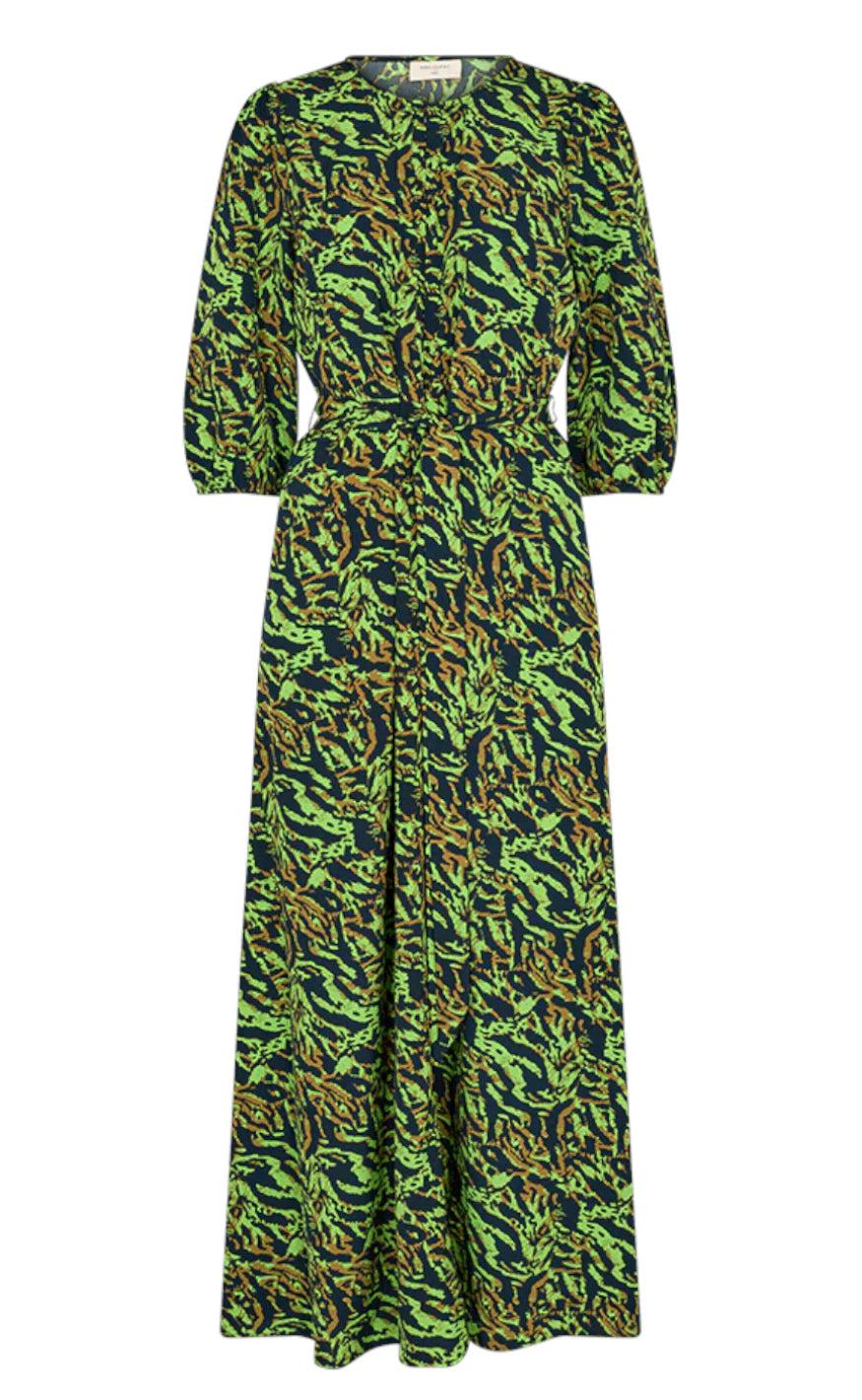 Freequent Kjole Lesandra Lime Green Black