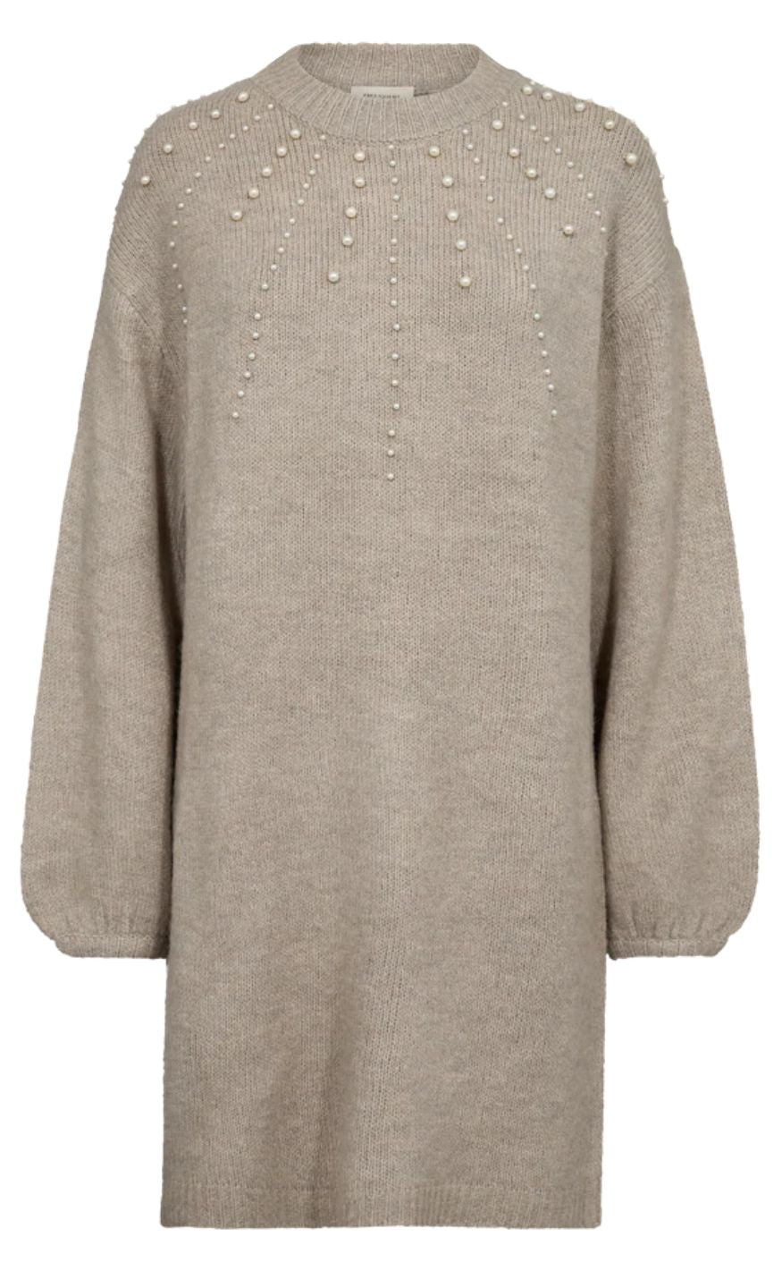 Freequent Kjole Pearl Simply Taupe Melange
