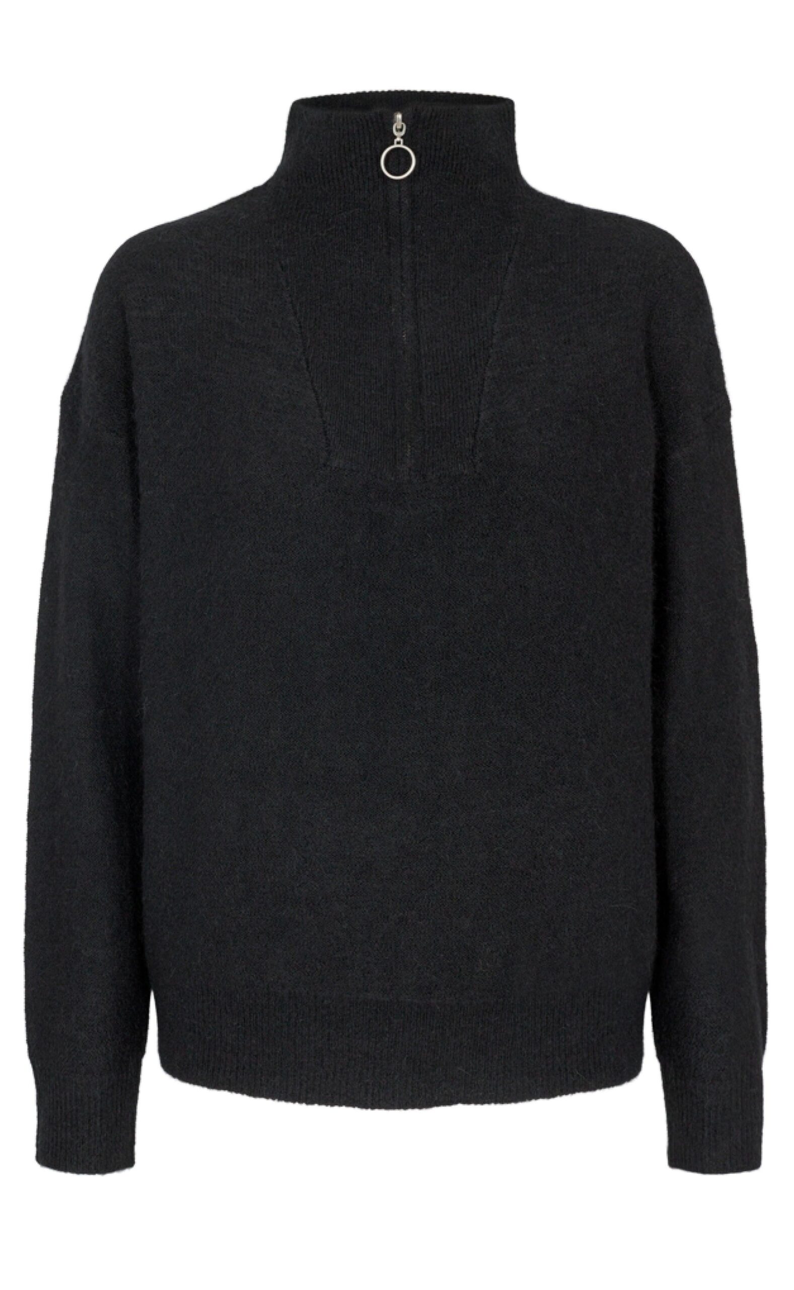 Freequent Pullover Moto Zip Black