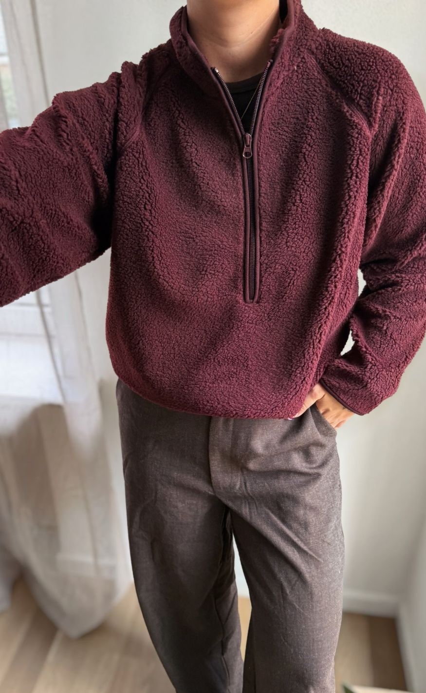 Freequent Pullover Teddy Zip Port Royale