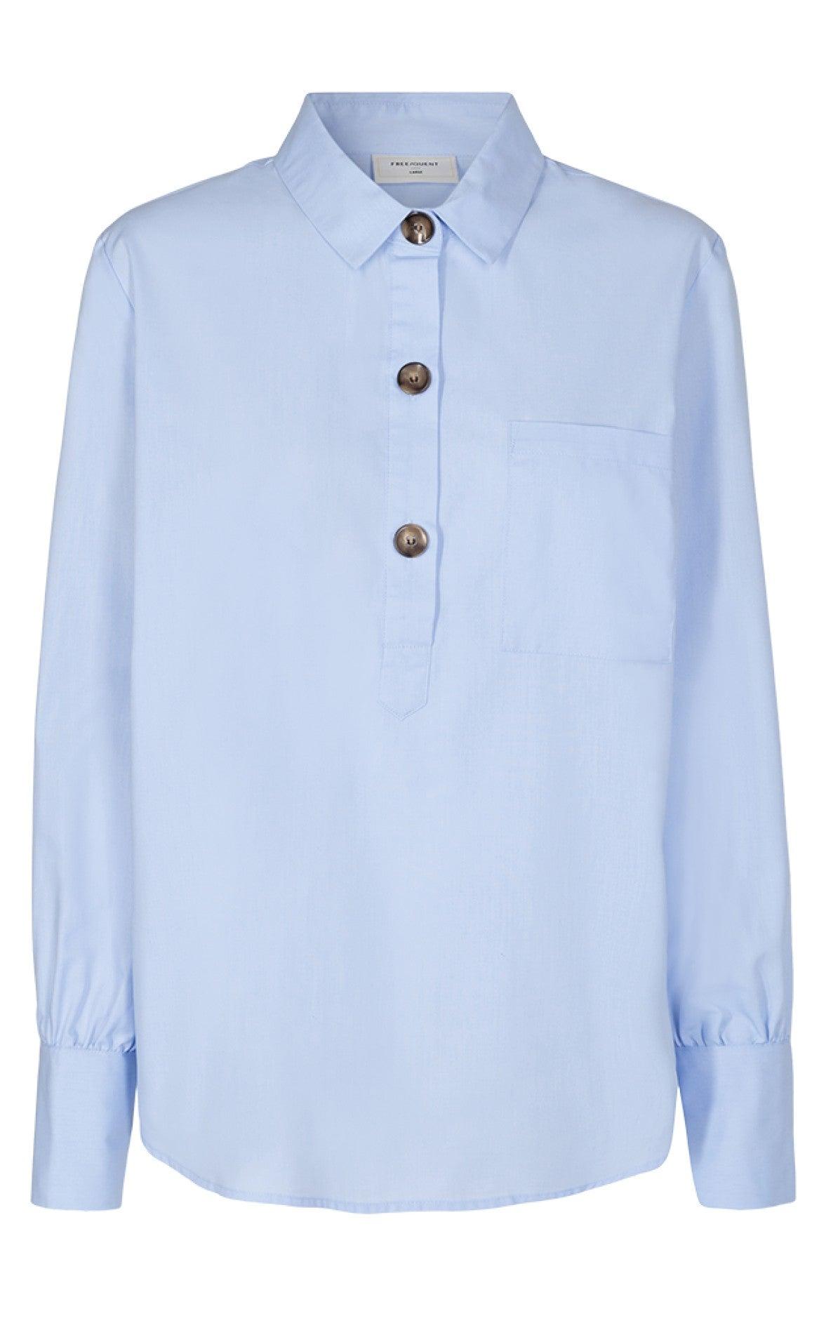 Freequent Skjorte Flynn Chambray Blue
