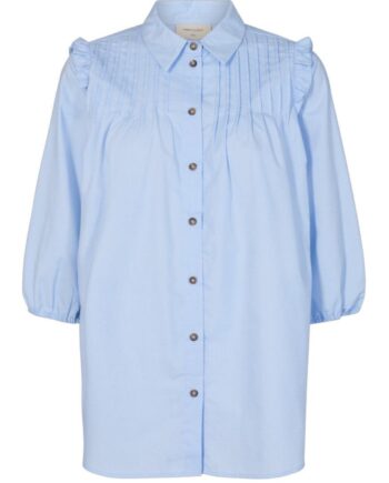 Freequent Skjorte Flynn Frill Chambray Blue