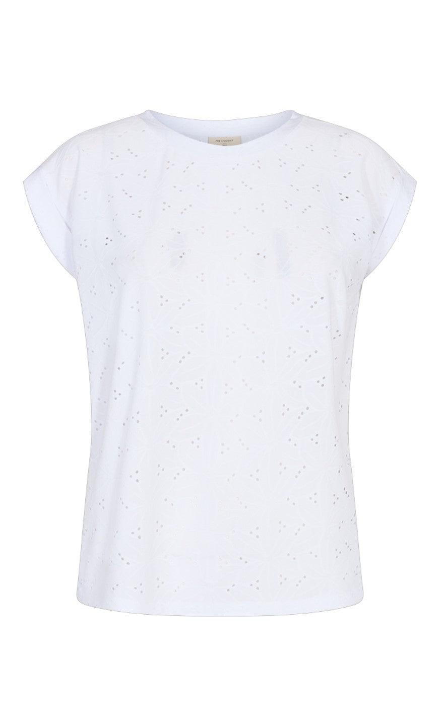 Freequent -shirt Blond Flower Brilliant White