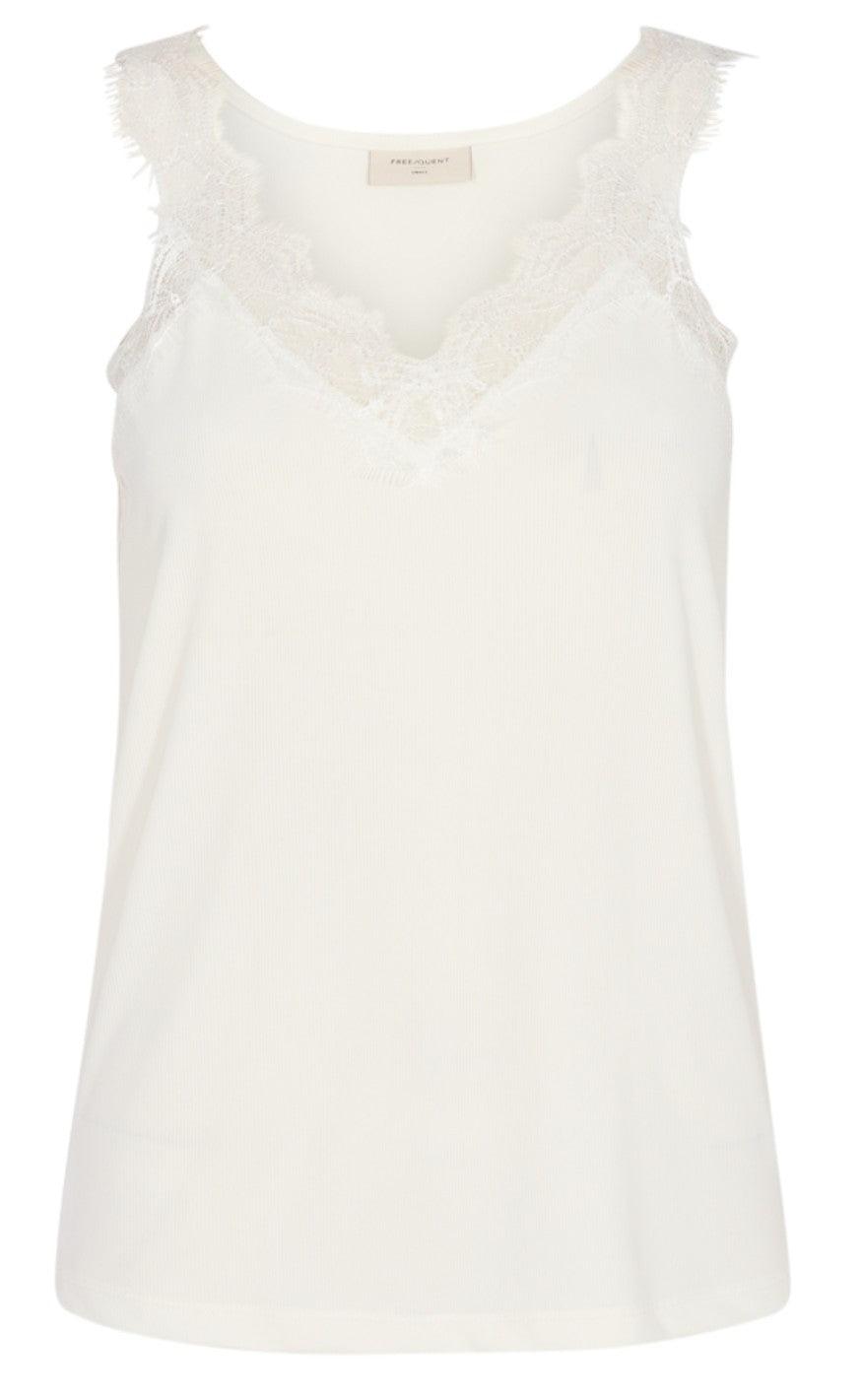 Freequent Top Bicco Rib Off White
