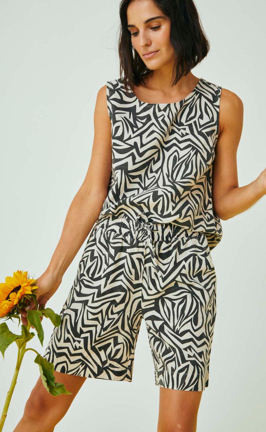 Freequent Top Lava Moonbeam Melange Black