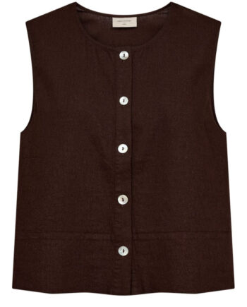 Freequent Top Lava Vest Coffee Bean