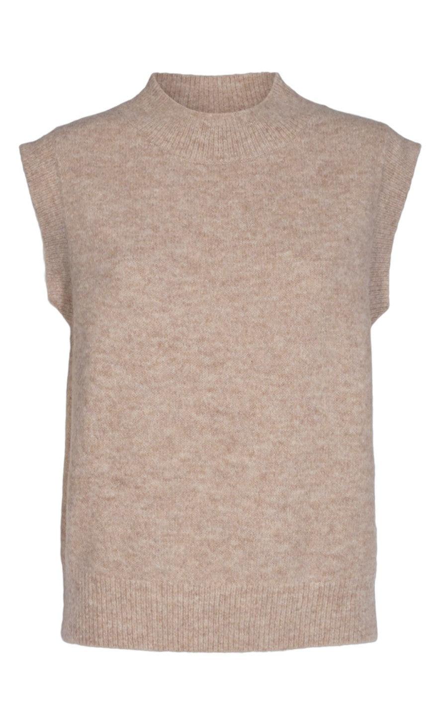 Freequent Vest Merla Plain Silver Mink Melange