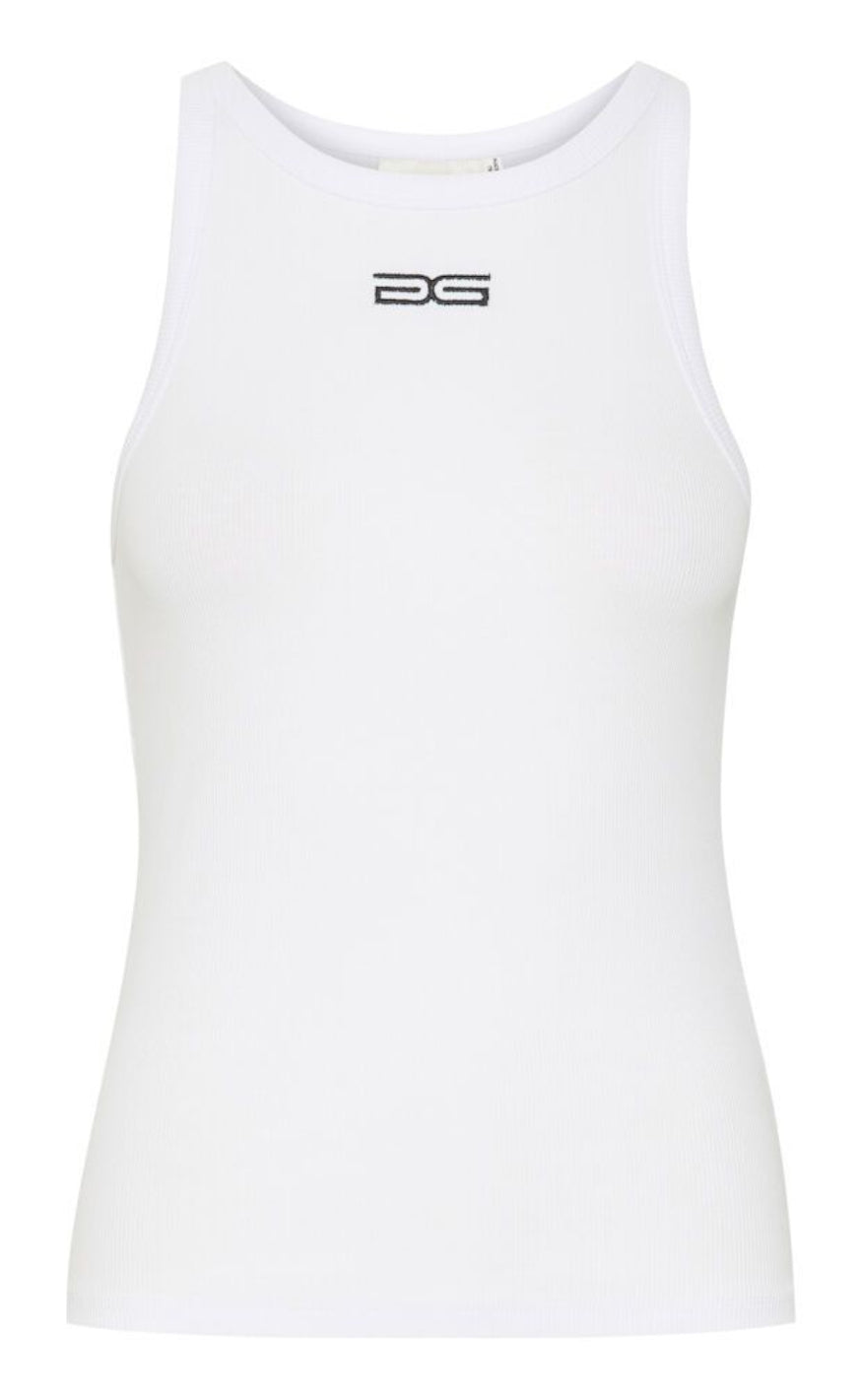 Gestuz Top Drew Logo Bright White