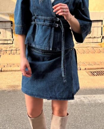 Global Funk Bluse Merie Ss Vintage Blue Wash