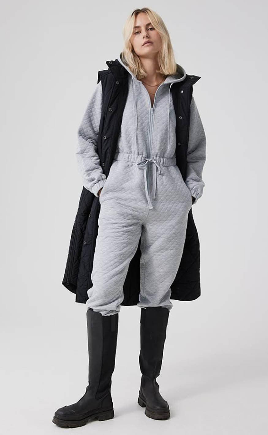 Global Funk Buksedragt Alvia Medium Grey Melange