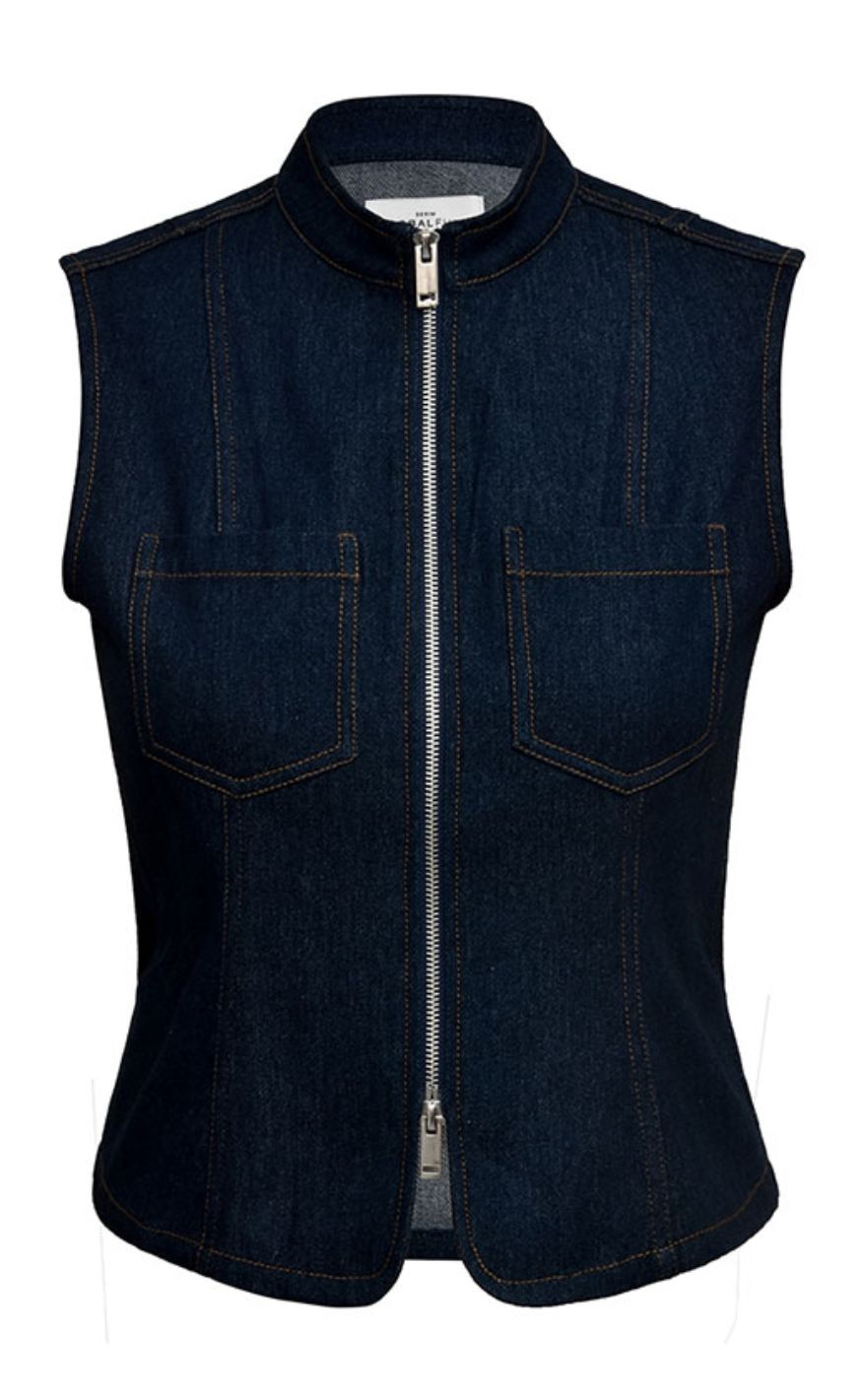 Global Funk Top Pilue-  Dark Unwashed Denim