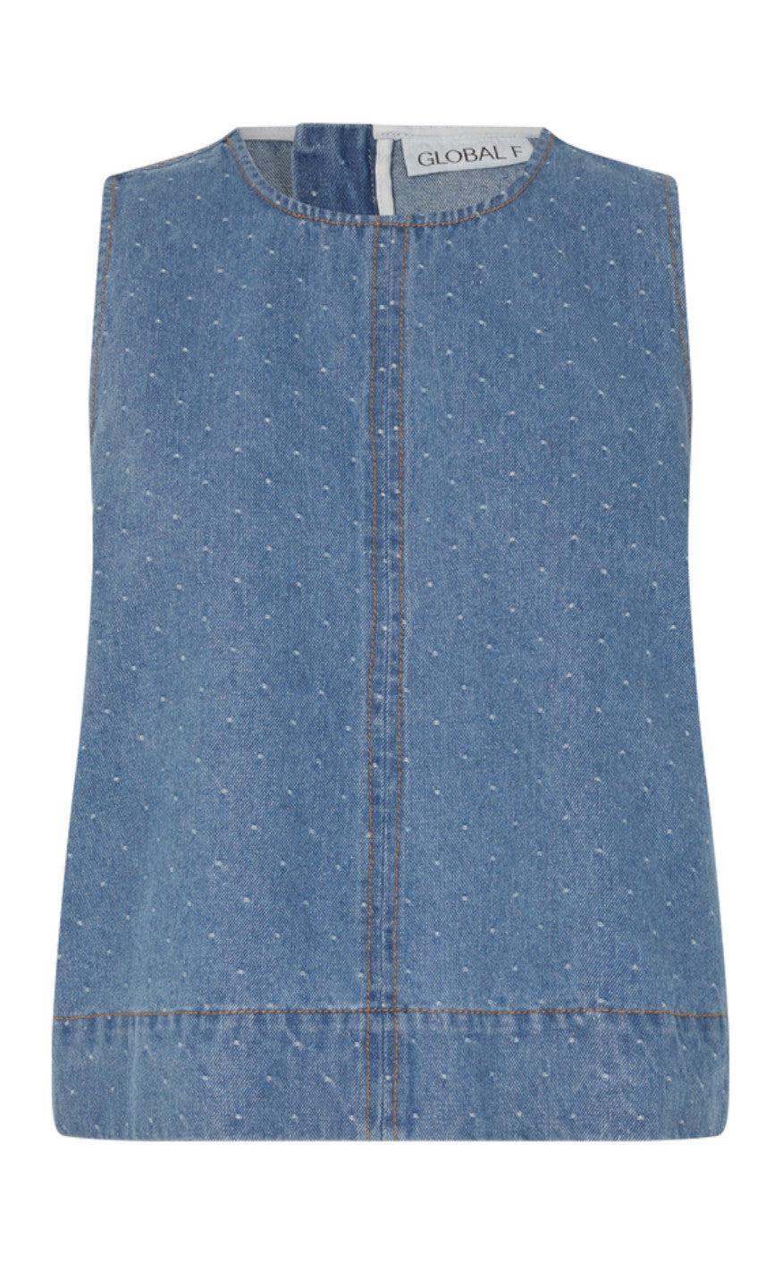 Global Funk Top Rihne-  Midt Blue Dot